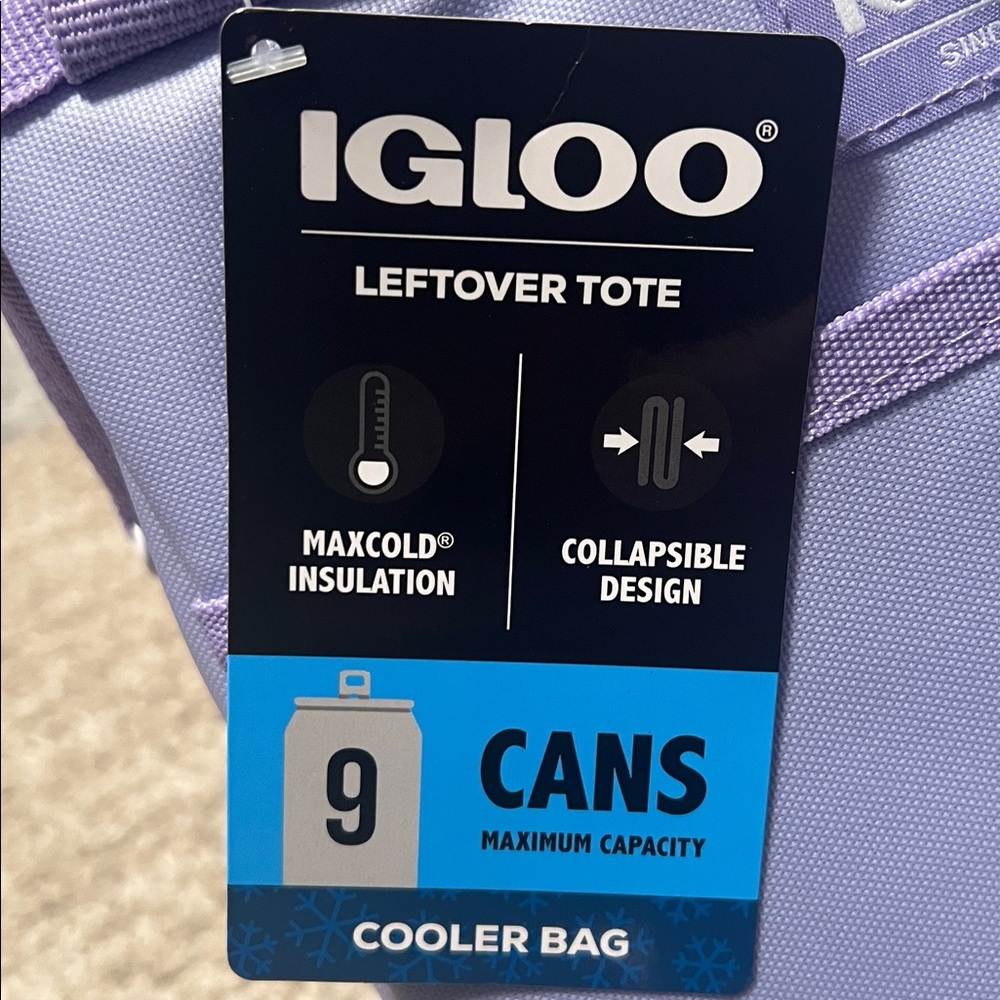 Igloo leftover tote cooler bag, lilac breeze (light purple) NWT! - Picture 2 of 4